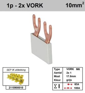 SEP Verdeelkam 1f Vork 2p 18mm grijs F01002G06