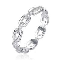 Elenza Sterling .925 Zilveren Schakelring met Zirkonia-19mm