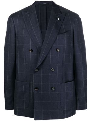 Lardini blazer croisé à carreaux - Bleu