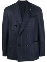 Lardini blazer croisé à carreaux - Bleu