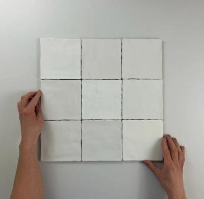 Moos White glans handvorm 13x13