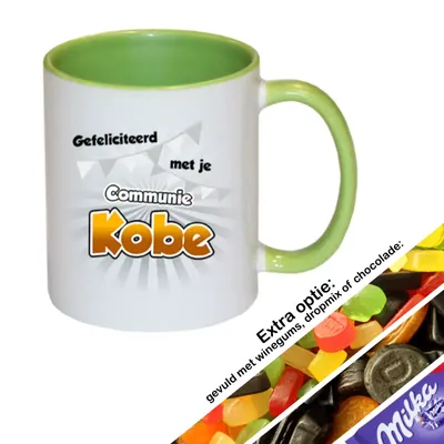 Communie cadeau met naam (groen)