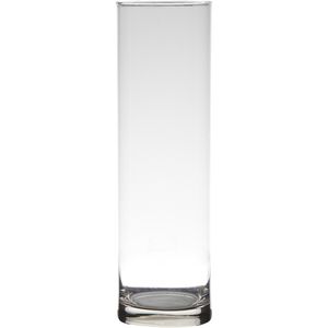Transparante home-basics cylinder vaas/vazen van glas 30 x 9 cm   -