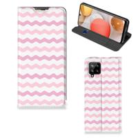 Samsung Galaxy A42 | Hoesje met Magneet | Waves Roze Samsung Galaxy A42 | Hoesje met Magneet | Waves Roze