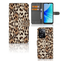 PPO A57 | A57s | A77 4G Telefoonhoesje met Pasjes Leopard - thumbnail