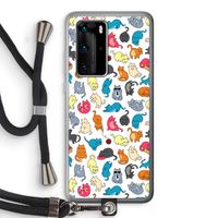 Kleurrijke katten: Huawei P40 Pro Transparant Hoesje met koord