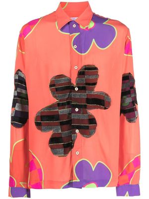 ERL chemise à imprimé graphique - Orange