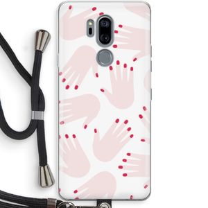 Hands pink: LG G7 Thinq Transparant Hoesje met koord