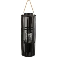 J-Line lantaarn tube bamboe zwart 80 cm | 2 stuks