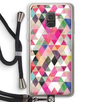 Gekleurde driehoekjes: Samsung Galaxy A8 (2018) Transparant Hoesje met koord