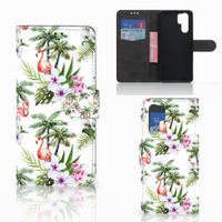 Huawei P30 Pro Telefoonhoesje met Pasjes Flamingo Palms