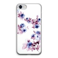 Waterverf bloemen: iPhone 8 Transparant Hoesje