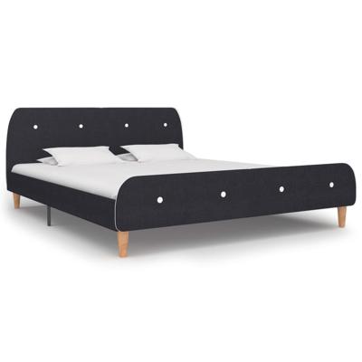 Bedframe zonder matras stof donkergrijs 150x200 cm