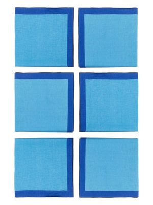 Hermès Pre-Owned lot de 6 serviettes en coton - Bleu