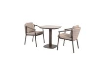 Barolo diningset met Manolo tafel terre printed keramiek 75 x 75 cm Taste - Taste