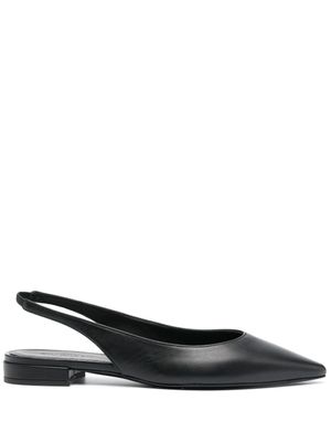 Scarosso ballerines en cuir à bride arrière - Noir