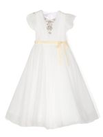 MARCHESA KIDS COUTURE robe longue en tulle à ornements en cristal - Noir