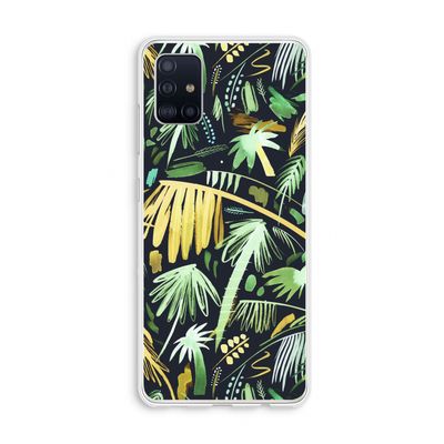 Tropical Palms Dark: Galaxy A51 4G Transparant Hoesje