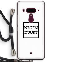 Negenduust vierkant: HTC U12+ Transparant Hoesje met koord