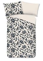 Good Morning Dekbedovertrek "getekende bloemen" - Wit - (140x200 cm) - Katoen