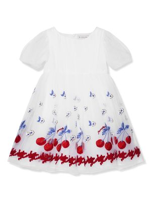 Monnalisa robe à broderies - Blanc