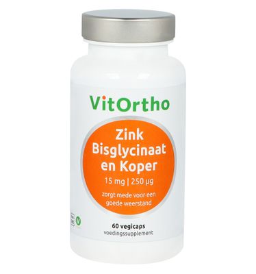 Zink bisglycinaat 15mg en koper 250mcg