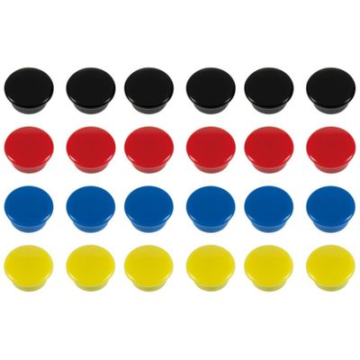 24x Ronde koelkast/whiteboard magneten 15 mm gekleurd
