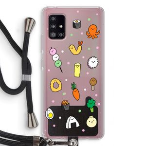 Happy bento friends: Samsung Galaxy A51 5G Transparant Hoesje met koord