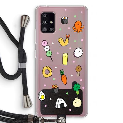 Happy bento friends: Samsung Galaxy A51 5G Transparant Hoesje met koord