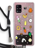 Happy bento friends: Samsung Galaxy A51 5G Transparant Hoesje met koord