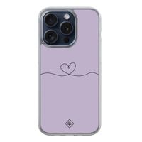 iPhone 15 Pro hybride hoesje - Hart lila