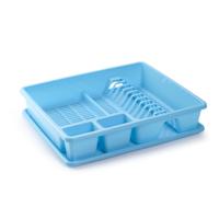 Plasticforte Afwas afdruiprek - turquiose blauw - kunststof - 48 x 38 x 9 cm - met lekbak Plasticforte Afwas afdruiprek - turquiose blauw - kunststof - 48 x 38 x 9 cm - met lekbak