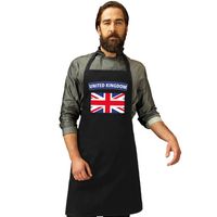 Engelse vlag keukenschort/ barbecueschort zwart heren en dames   -