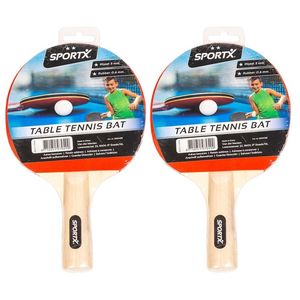 Set van 2x stuks tafeltennis Ping Pong batjes 2 sterren kwaliteit