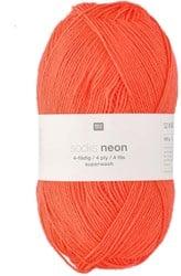 Rico Socks Neon 4 ply 004 Orange