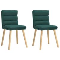 Eetkamerstoelen 2 st stof donkergroen
