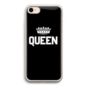 Queen zwart: iPhone 7 Transparant Hoesje