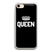 Queen zwart: iPhone 7 Transparant Hoesje