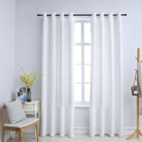 VidaXL Gordijnen verduisterend met ringen 2 st 140x175 cm gebroken wit