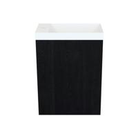 Fonteinkast Black Oak Arcqua Luna 40x55x28 cm Incl. Fontein Mat Wit Met Overloop Arcqua