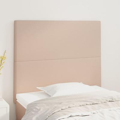 Hoofdborden 2 st 90x5x78/88 cm kunstleer cappuccinokleurig