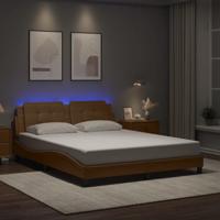 Bedframe met LED zonder matras "Zadar" cappuccino 160x200 cm