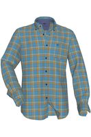 Fynch-Hatton Casual Fit Flanellen Overhemd blauw/geel, Ruit - thumbnail