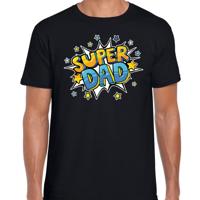Super dad cadeau t-shirt - zwart - voor heren - vaderdag / verjaardag kado - shirt papa