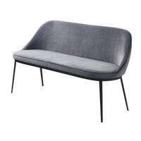 Nordic Home Arvid eetkamerbank - velvet - 140 cm - grijs