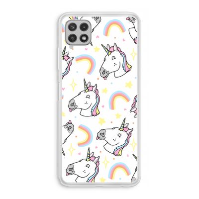 Rainbow Unicorn: Samsung Galaxy A22 4G Transparant Hoesje