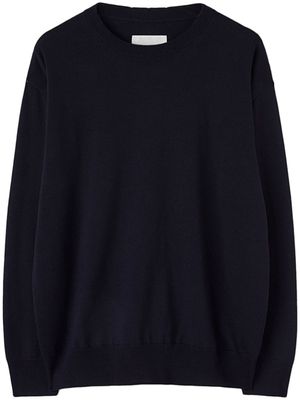 Jil Sander pull en laine à col rond - Bleu