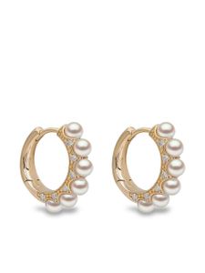 Yoko London boucles d'oreilles Eclipse en or 18ct serties de perles d'Akoya et de diamants