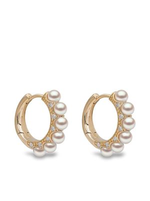 Yoko London boucles d'oreilles Eclipse en or 18ct serties de perles d'Akoya et de diamants