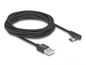 Delock 80033 USB 2.0-kabel Type-A male naar USB Type-C male haaks 3 m zwart